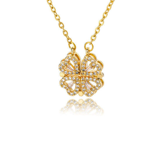 Drága Unokánk -  Ballagási Nyaklánc - A03-Z01 - 4 szív 1 szerencsehozó lóhere minta 😍