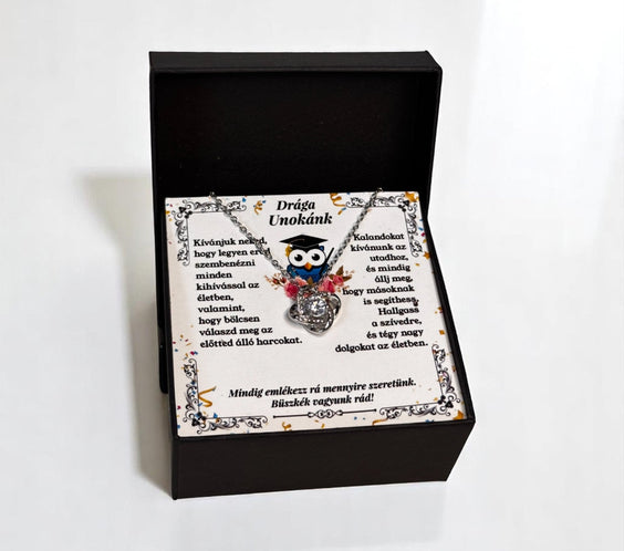 Drága Unokánk -  Ballagási Nyaklánc - A02-Z01 - fonott mintás szerencsehozó nyaklánc 😍