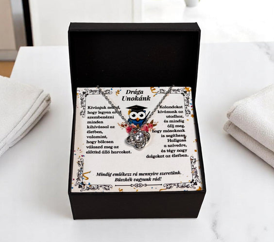 Drága Unokánk -  Ballagási Nyaklánc - A02-Z01 - fonott mintás szerencsehozó nyaklánc 😍