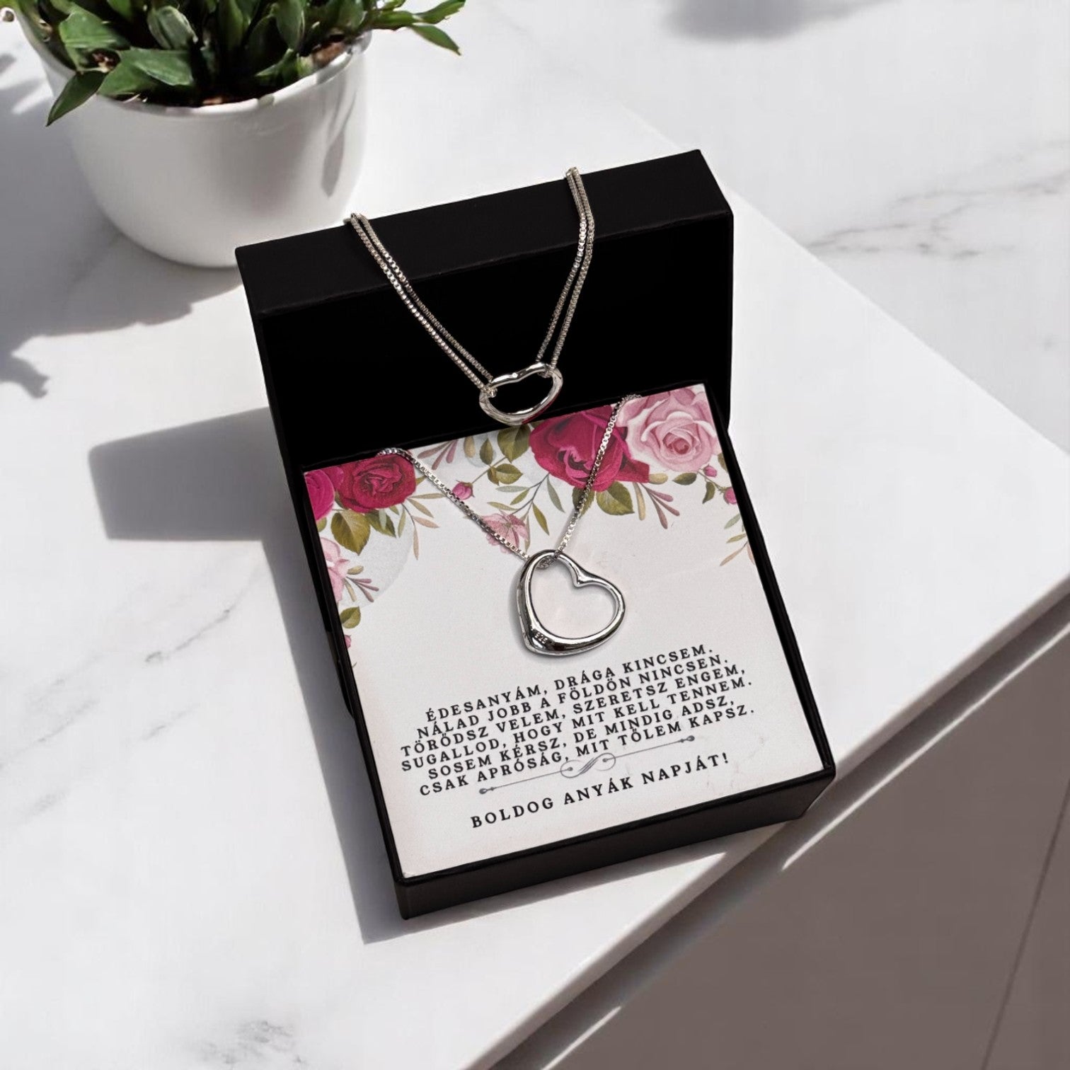 Drága Édesanyám -  Boldog Anyáknapját - A11-Z08 - karkötő és nyaklánc egyben 😍