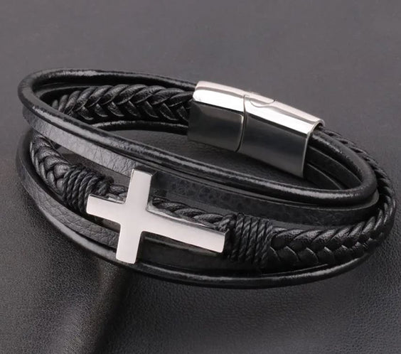 Bőr KARKÖTŐ(Kereszt)❤ - Drága Kisfiam - Soha ne feledd, mennyire szeretlek A25 - egyedinyaklanc.hu