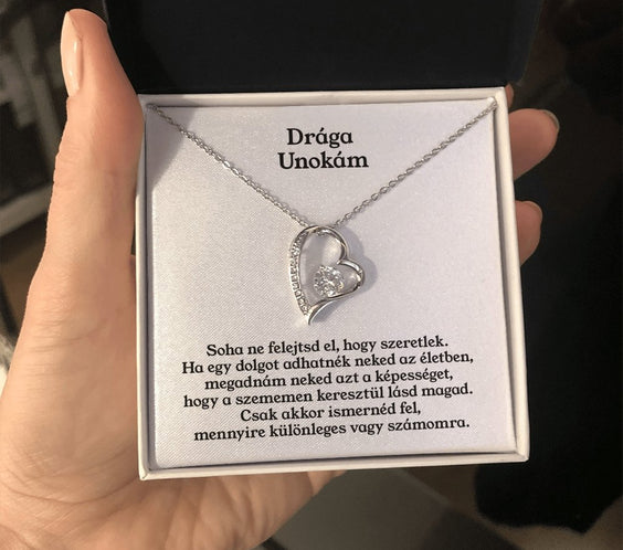 Drága Unokám Nyaklánc - 14 Karátos Fehárarany Bevonattal - egyedinyaklanc.hu