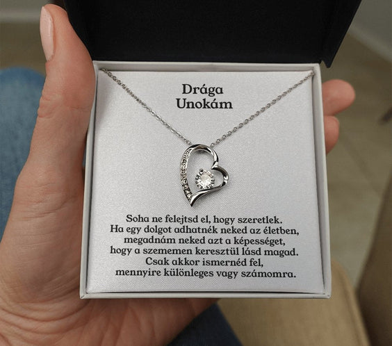 Drága Unokám Nyaklánc - 14 Karátos Fehárarany Bevonattal - egyedinyaklanc.hu