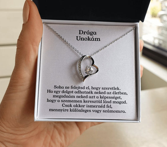 Drága Unokám Nyaklánc - 14 Karátos Fehárarany Bevonattal - egyedinyaklanc.hu