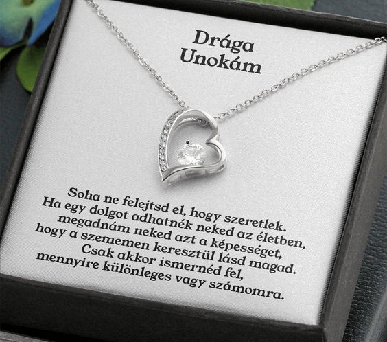 Drága Unokám Nyaklánc - 14 Karátos Fehárarany Bevonattal - egyedinyaklanc.hu