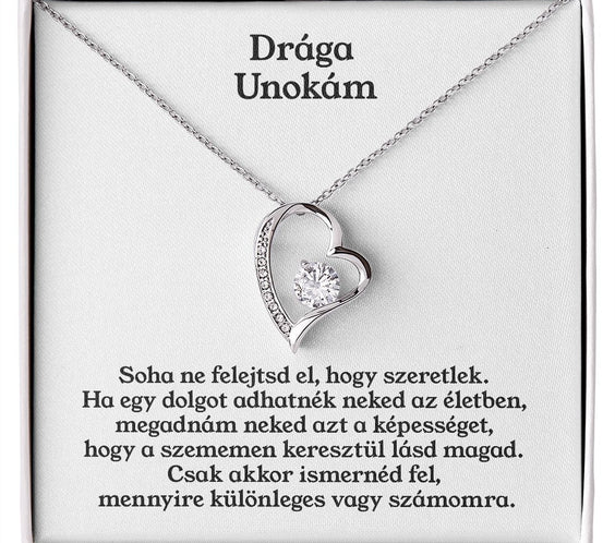 Drága Unokám Nyaklánc - 14 Karátos Fehárarany Bevonattal - egyedinyaklanc.hu