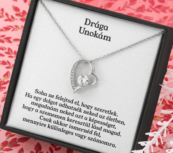 Drága Unokám Nyaklánc - 14 Karátos Fehárarany Bevonattal - egyedinyaklanc.hu