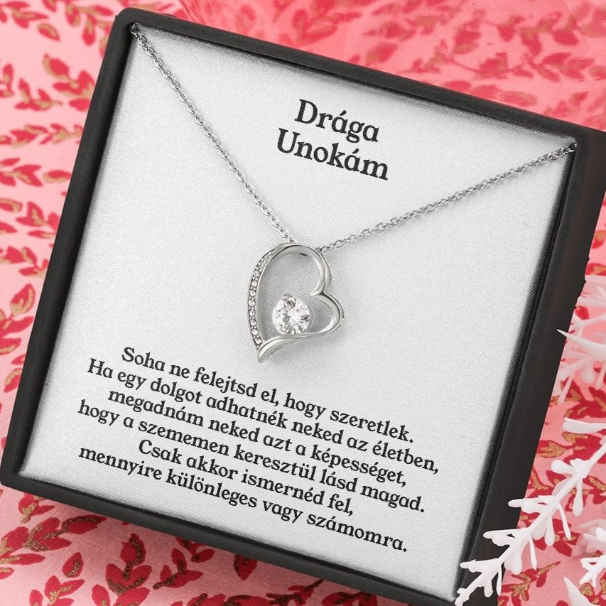 Drága Unokám Nyaklánc - 14 Karátos Fehárarany Bevonattal - egyedinyaklanc.hu